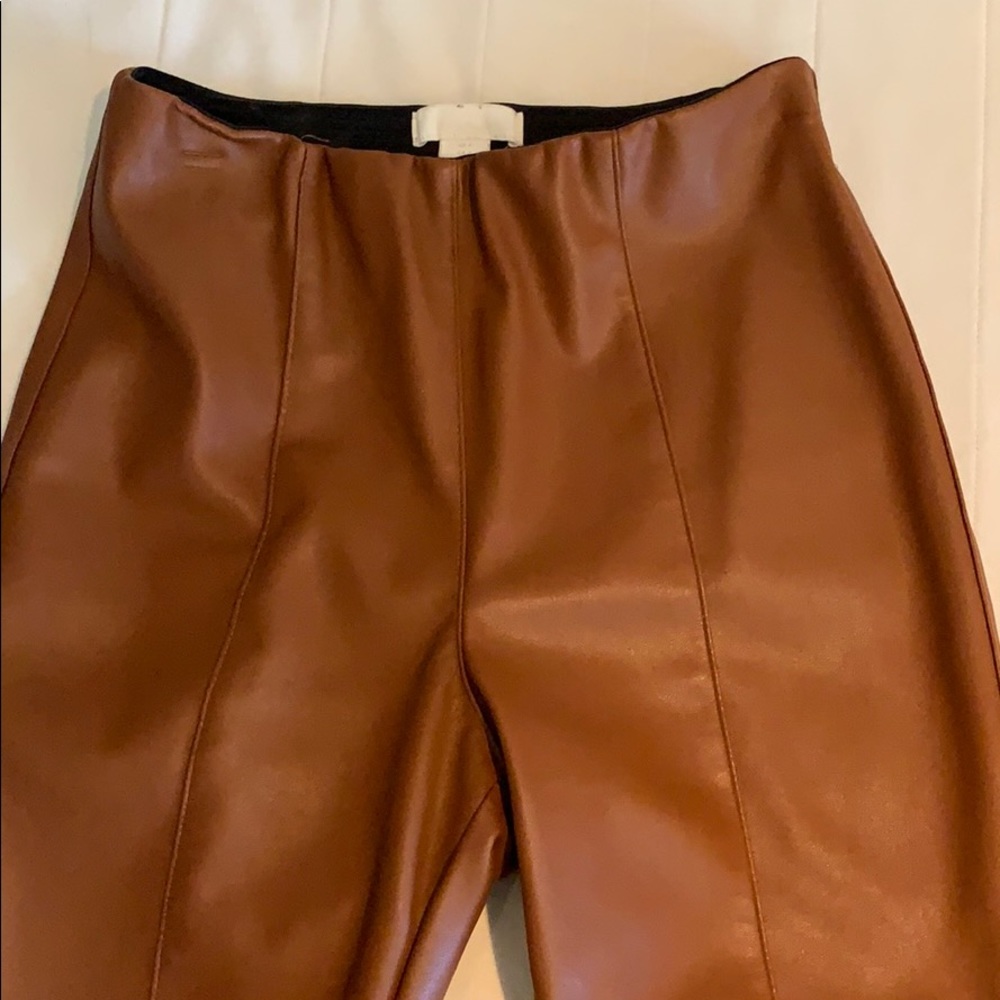 Tan pleather pants